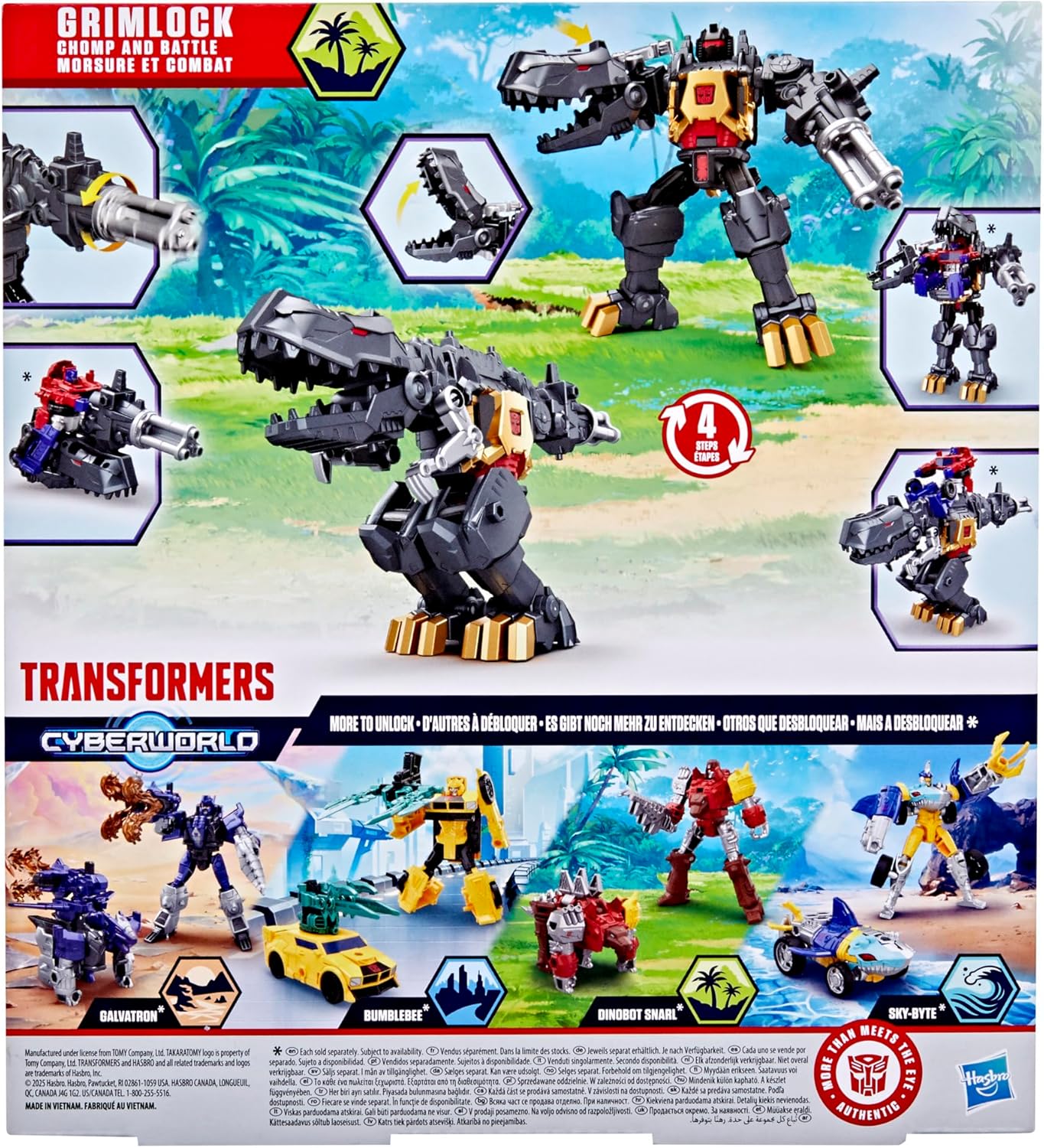 Transformers CYBERWORLD Grimlock Chomp e Battle Action Figure