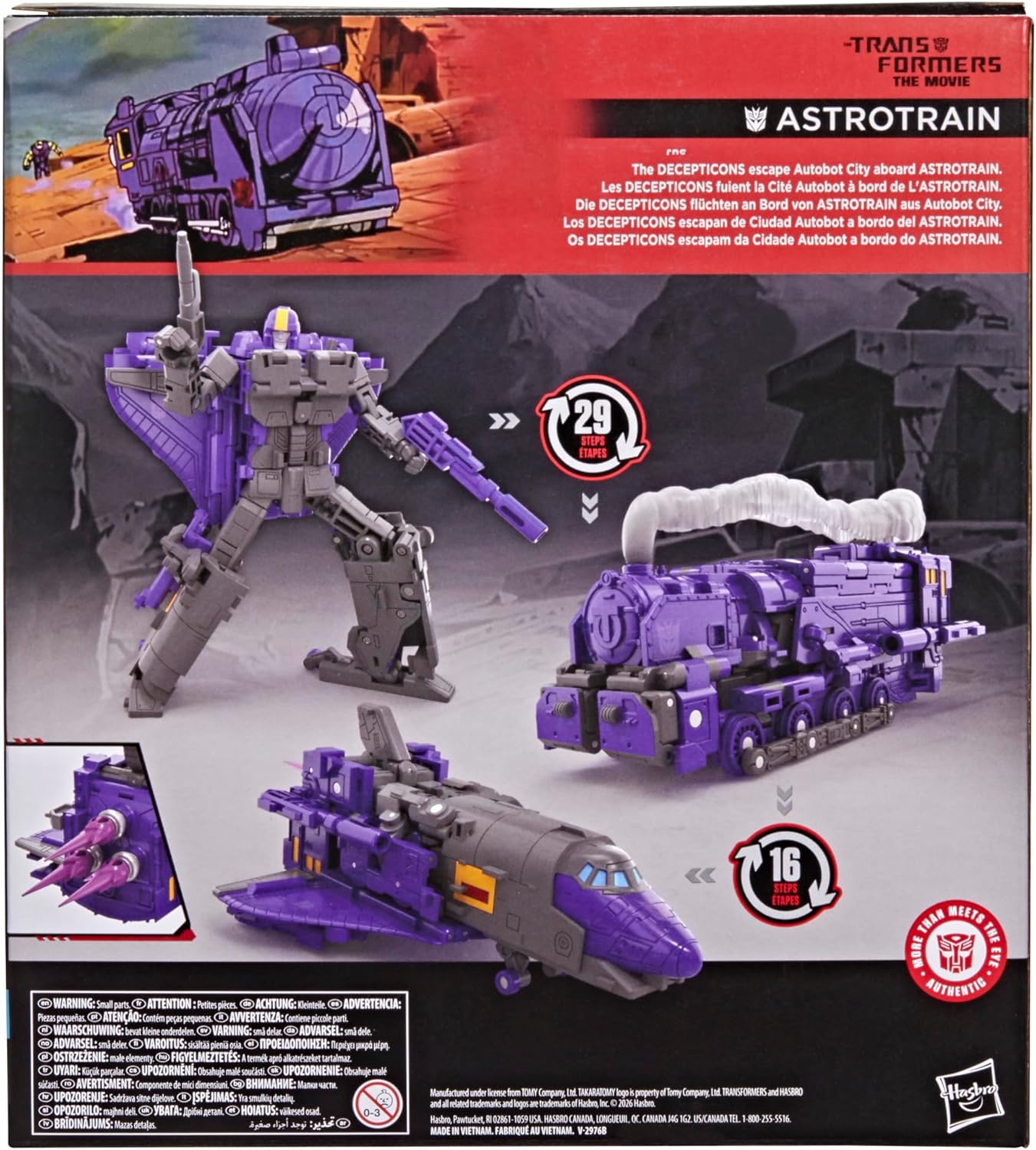 Transformers Studio Series Astrotrain do filme, Figura de ação transformável Classe Líder de 17 cm, Brinquedo Robô para maiores de 8 anos