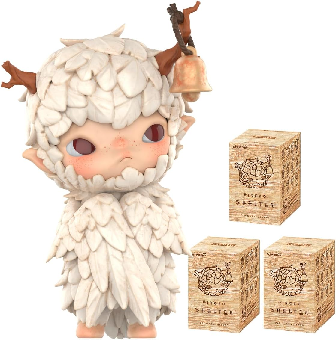 Figura de ação de brinquedo colecionável chique de arte favorita dos fãs, presente de design premium para mulheres, modelo de pena de cerâmica Hirono da POP MART