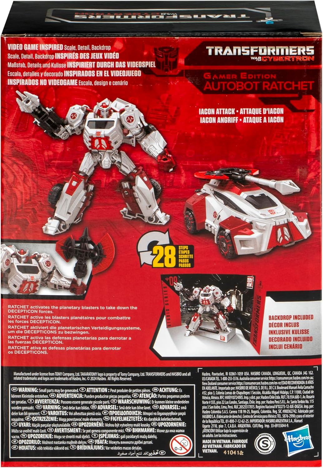 Transformers Studio Series Voyager War for Cybertron 09 Gamer Edition Ratchet, Figura de Acção Transformável de 16,5 cm, 8+