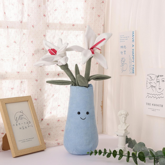 Damasco Flor Cordeiro Em Vaso De Peluche Lírio Vaso Planta Bichos De Peluche Para Crianças, Brinquedos De Peluche Macios E Fofos Para Bebé Menina E Menino, Vaso De Flor Em Vaso Fofo Lírio Planta 13,8 Polegadas