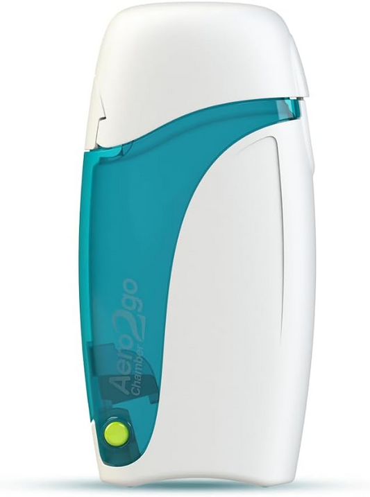 AeroChamber2go 2 em 1 Espaçador de inalador portátil + estojo protetor para inaladores de dose medida