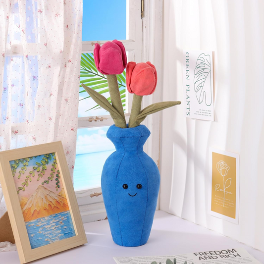 Damasco Flor Cordeiro Em Vaso Tulipas De Peluche Vaso Planta Bichos De Peluche Para Crianças, Brinquedos De Peluche Macios E Bonitos Para Bebé Menina E Menino, Vaso De Tulipas De Flor Em Vaso Fofo Planta 15 Polegadas