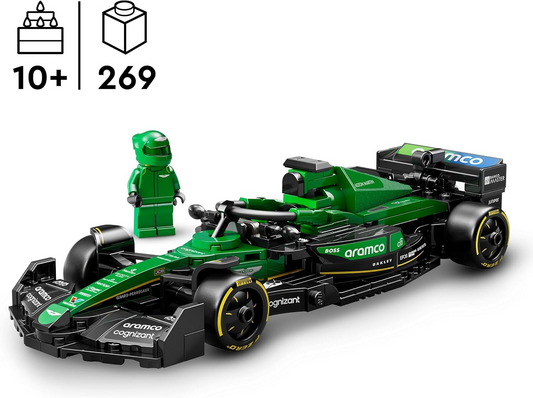 LEGO Speed Champions Aston Martin Aramco F1 AMR24 Race Car Toy com uma minifigura colecionável de piloto de Fórmula 1 - Kits de modelos para meninos e meninas de 10 anos ou fãs adultos de automobilismo 77245