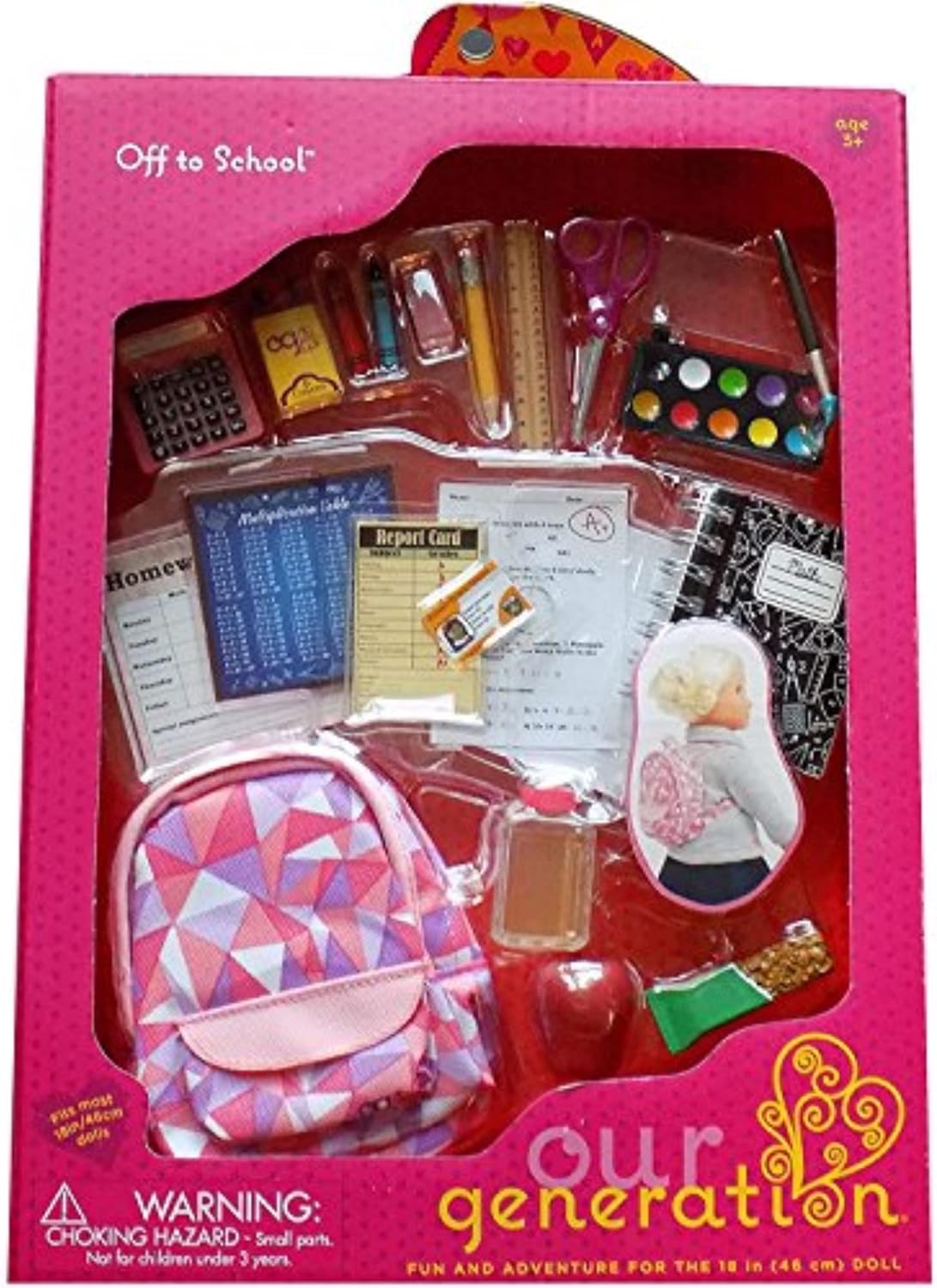 Conjunto de utensílios escolares para bonecas Our Generation 44588 Off to School
