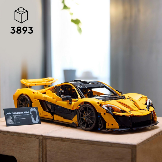 Conjunto de construção de hipercarro LEGO Technic McLaren P1, kit de carro modelo à escala para adultos construirem, veículo colecionável com motor de pistão V8 e caixa de 7 velocidades, presente para homens, mulheres, ele ou ela 42172
