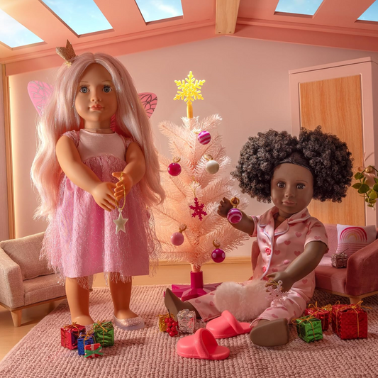 A nossa geração Twinkle Doll - Boneca Fada dos Dentes de 45 cm com asas e varinha - Inclui 12 peças de roupa e conjunto de acessórios