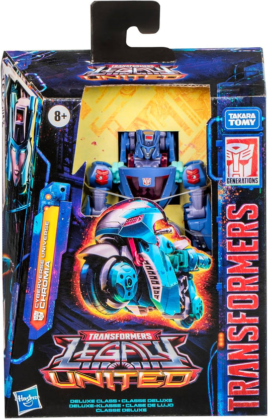 Figura de ação Transformers Legacy United Deluxe Class Cyberverse Universe Chromia