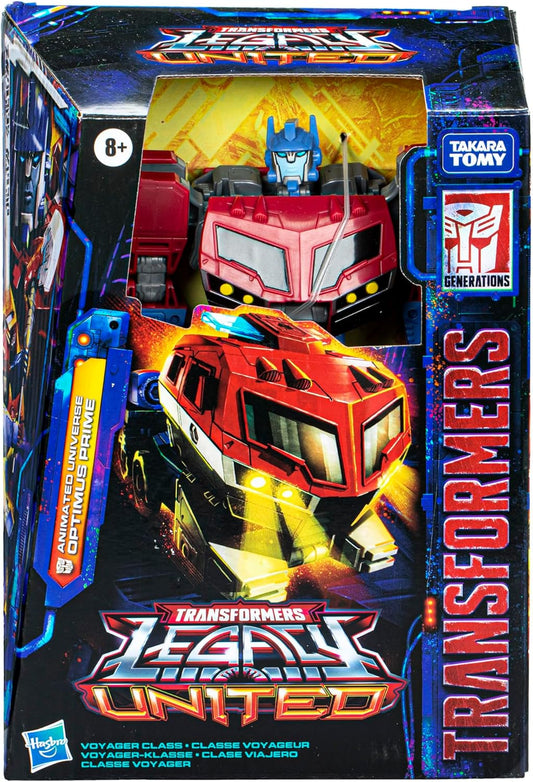 Figura de ação Optimus Prime da classe Voyager do Universo Animado de Transformers Legacy United
