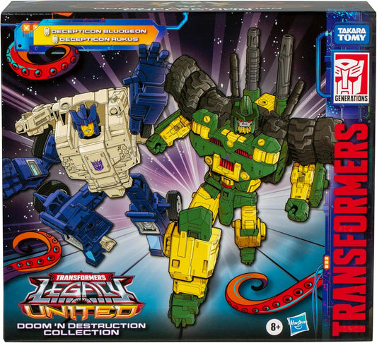Transformers Legacy United Doom ‘n Destruction Collection, Bludgeon & Rukus, Mayhem Attack Squad - Conjunto com 2 figuras de acção convertíveis, para crianças a partir dos 8 anos (Exclusivo Amazon)