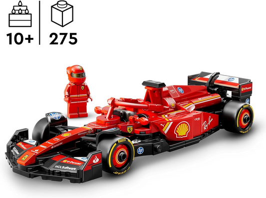 LEGO Speed Champions Ferrari SF-24 F1 Race Car Toy com uma minifigura colecionável de piloto de Fórmula 1 - Kits de modelos para meninos e meninas de 10 anos ou fãs adultos de automobilismo 77242