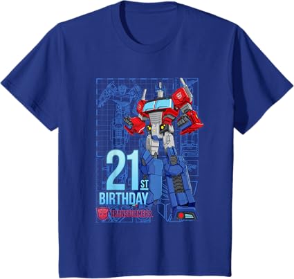T-shirt de aniversário dos 21 anos do Optimus Prime dos Transformers