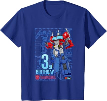 T-shirt de aniversário dos 3 anos do Optimus Prime dos TRANSFORMERS