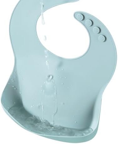 PandaEar Conjunto de 3 Babadores de Silicone para Bebês, Impermeáveis, Tamanhos de 6 a 18 meses, Ideais para a Introdução Alimentar, Babadores Ajustáveis para Alimentação com Bolso Grande para Coletar Alimentos, Livres de BPA