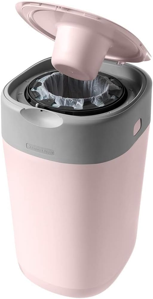 Tommee Tippee Sangenic Cubo de basura Twist and Click elimina olores y gérmenes - Rosa
