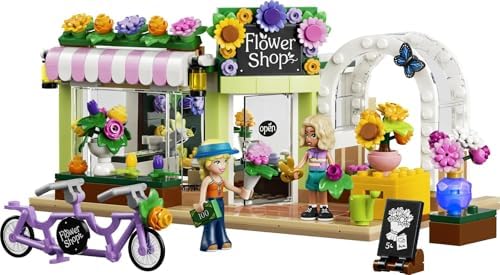 LEGO Friends Loja de Flores Criativa - Brinquedo em Miniatura com Flores Artificiais, Buquês, 2 Mini Bonecas, Bicicleta e Acessórios - Presente de Aniversário para Meninas a partir de 7 Anos - 42693
