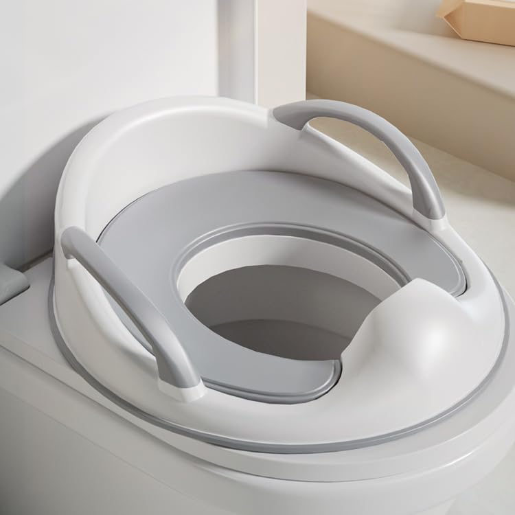 PandaEar Assento de treinamento para desfralde infantil para meninos e meninas com alças | Assento de treinamento para desfralde infantil | Borda de borracha antiderrapante com proteção contra urina | Compatível com vasos sanitários redondos e ovais