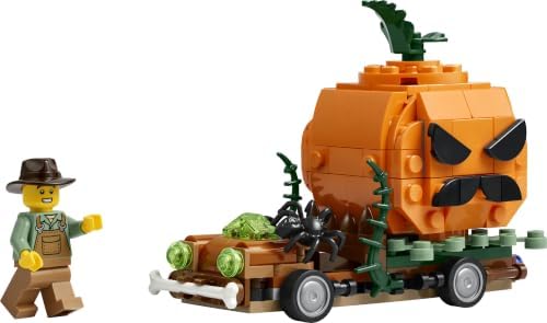 Brinquedo LEGO Caminhonete com Abóbora de Halloween – Kit de Artesanato com Abóbora e Minifigura de Fazendeiro – Decoração para Quarto Infantil – Presente para Meninos e Meninas a partir de 8 Anos – 40822
