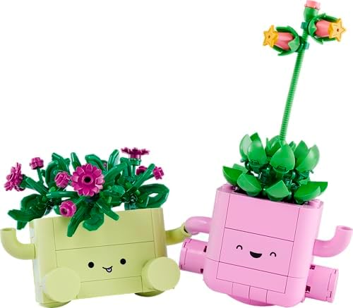 LEGO Botanicals Plantas de Balanço - Conjunto de Flores Artificiais - Inclui 2 Plantas Artificiais e 2 Vasos em Tons Pastel para Decoração de Quarto - Ideia de Presente DIY para Meninas a partir de 9 Anos e Adultos - 11506