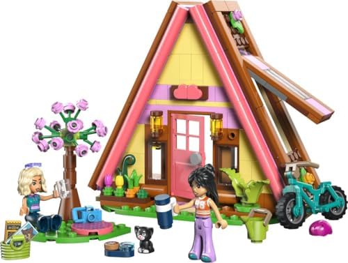 Cabana de Glamping LEGO Friends na Natureza - Casa em Miniatura com 2 Mini Bonecas, Figura de Gato e Acessórios, incluindo Camas e Comida - Presente de Aniversário para Meninas a partir de 6 Anos - 42682