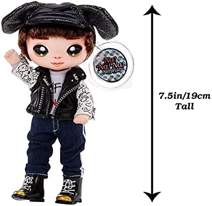 Na Na Na Surprise Boneca Fashion 2 em 1 e Bolsa Metálica da Série Glam - Colecionável - Boneco Menino Moreno com Chapéu de Orelhas de Cachorro e Bolsa de Cachorrinho - Maxwell Dane