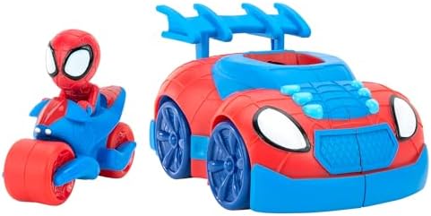 Homem-Aranha e seus Incríveis Amigos Marvel SNF0113 2 em 1 Veículo de Ataque com Lançador de Teias - Brinquedo Essencial para Todos os Fãs do Homem-Aranha