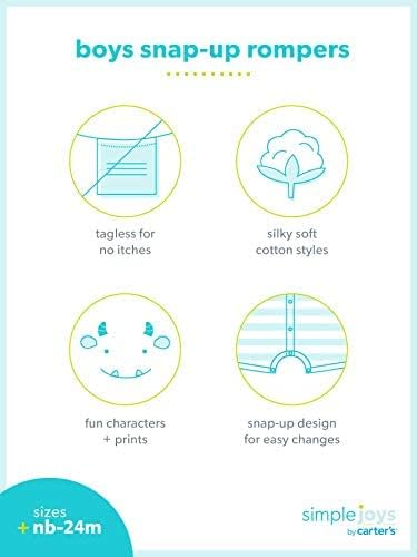 Simple Joys by Carter's Conjunto de toalha e flanela de 8 peças unissex para bebês, embalagens múltiplas