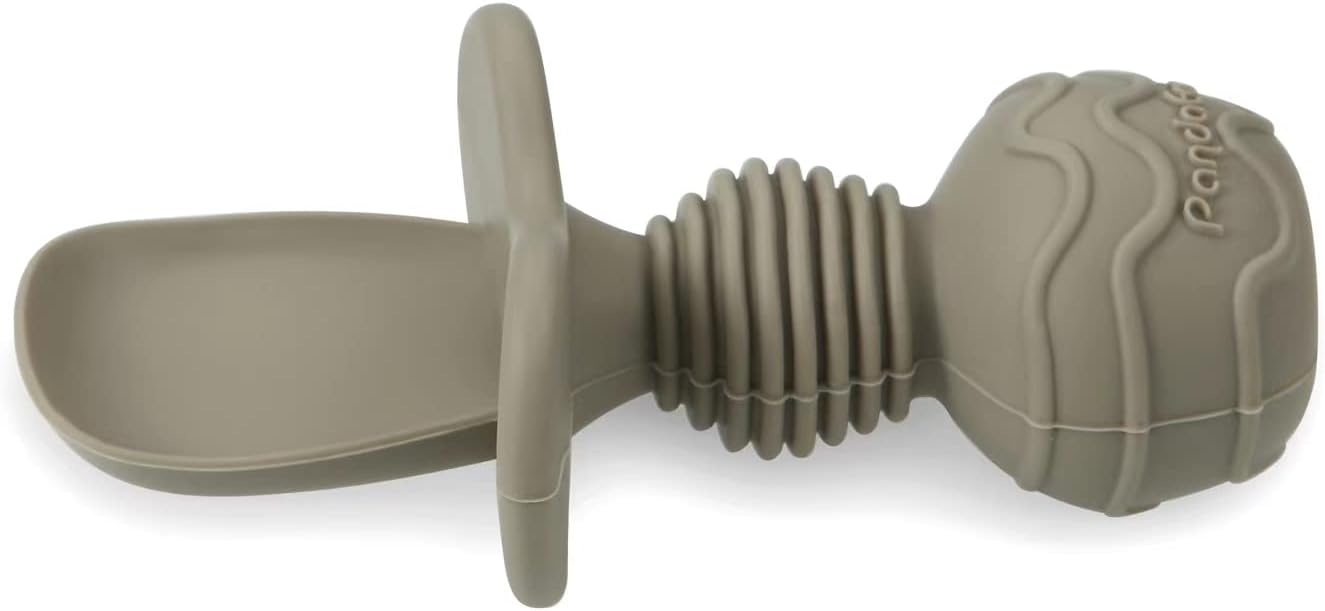 PandaEar Conjunto de 6 colheres e garfos de silicone para introdução alimentar de bebês | Talheres infantis para bebês que desejam se alimentar sozinhos | Design antiengasgo para introdução alimentar guiada pelo bebê a partir de 3 meses