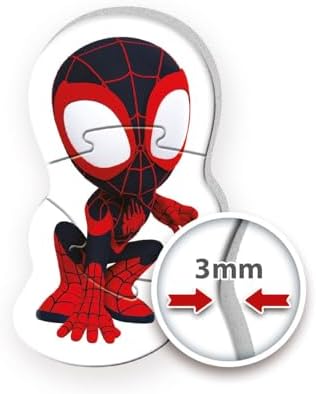 Clementoni 20836 Marvel Homem-Aranha e Seus Incríveis Amigos Quebra-cabeça de 3, 6, 9 e 12 peças - Supercolorido para crianças de 2 a 4 anos, desenho animado, formato especial, presente para meninos, quebra-cabeça infantil