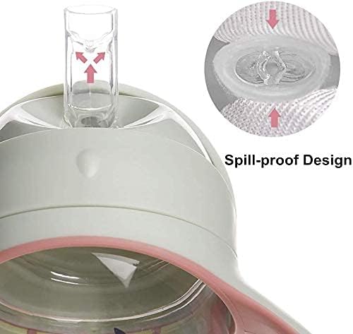 Bebamour Sippy Cup 6-36 meses Copo de palha anti-derramamento para crianças Copo de bico macio engarrafador de água à prova de derramamento para crianças, sem BPA, PPSU, 210ml, roxo