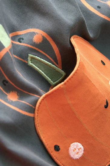 |Niña| Vestido de Halloween de manga larga 100% algodón gris antracita (3 meses a 7 años)