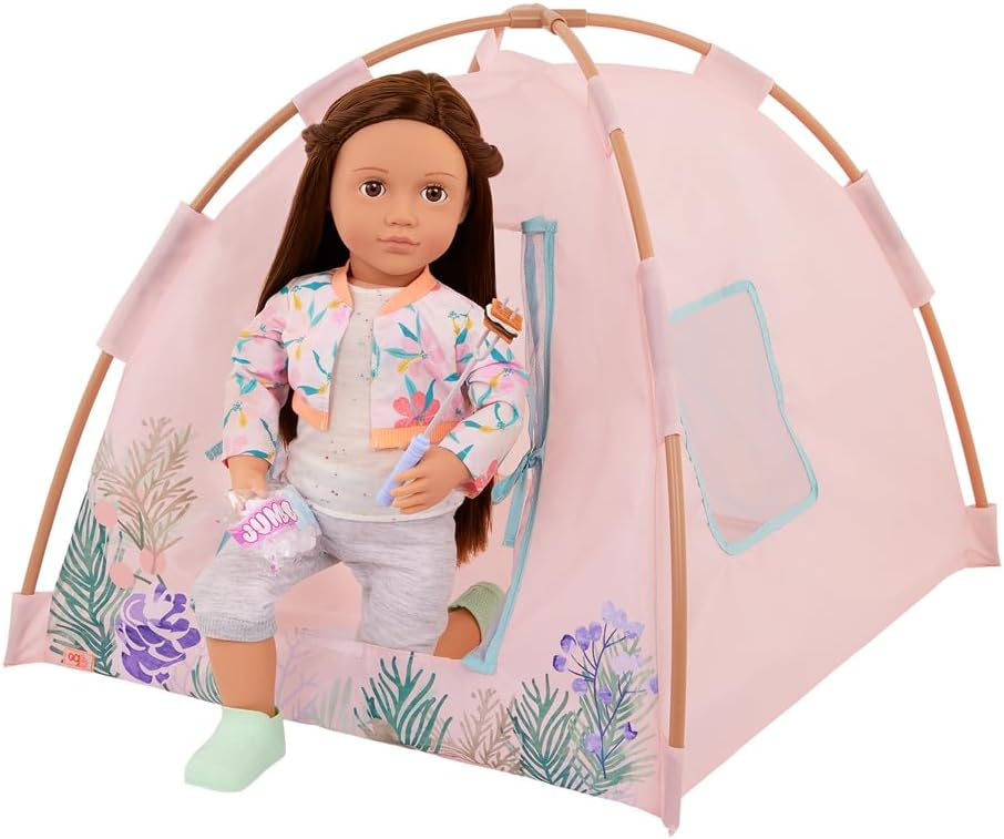 A Nossa Geração – Conjunto de tenda para bonecas – Brinquedos de campismo – Acessórios para bonecas de 45 cm – Brincadeira de faz de conta – Crianças a partir dos 3 anos – Noites de campismo