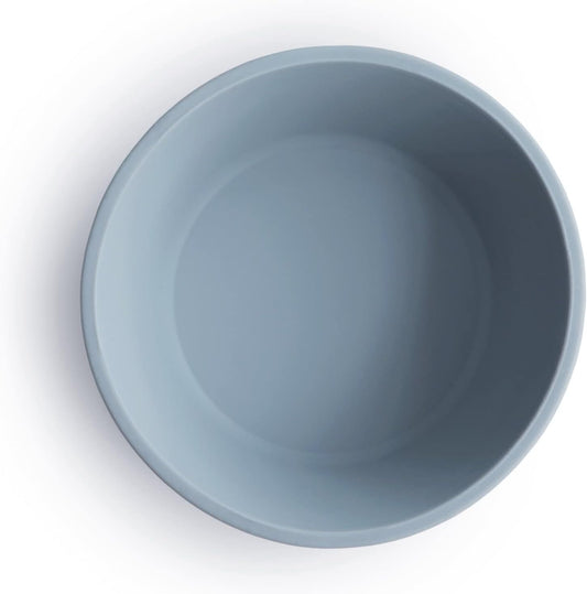 Mushie Tigela de silicone com ventosa, tigela antiderrapante com ventosa para bebês e crianças pequenas, material: silicone de qualidade alimentar, pode ser lavada na lava-louças e usada no micro-ondas (azul claro)