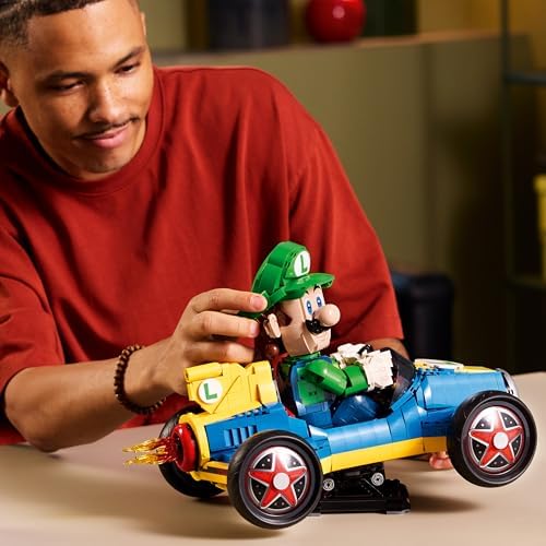LEGO Mario Kart – Luigi e Mach 8 - Kit de Modelo de Carro e Figura de Personagem da Nintendo para Adultos - Produto Colecionável de Jogos - Ideia de Presente para Fãs - 72050