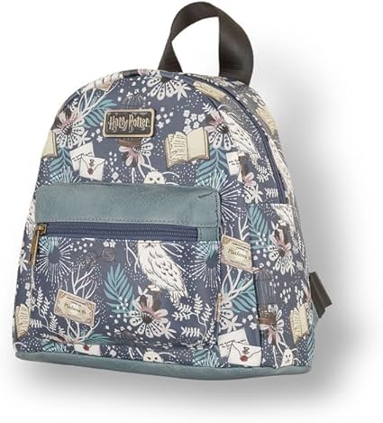 Harry Potter Floral Azul Estampa Hedwig Mini Mochila