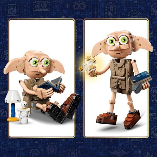 LEGO Harry Potter 2 em 1 Dobby, o Elfo Livre - Kit de Montagem que se Transforma em uma Figura do Kreacher - Decoração DIY para Quarto Infantil - Presente para Meninas, Meninos e Fãs a partir de 8 Anos - 76469