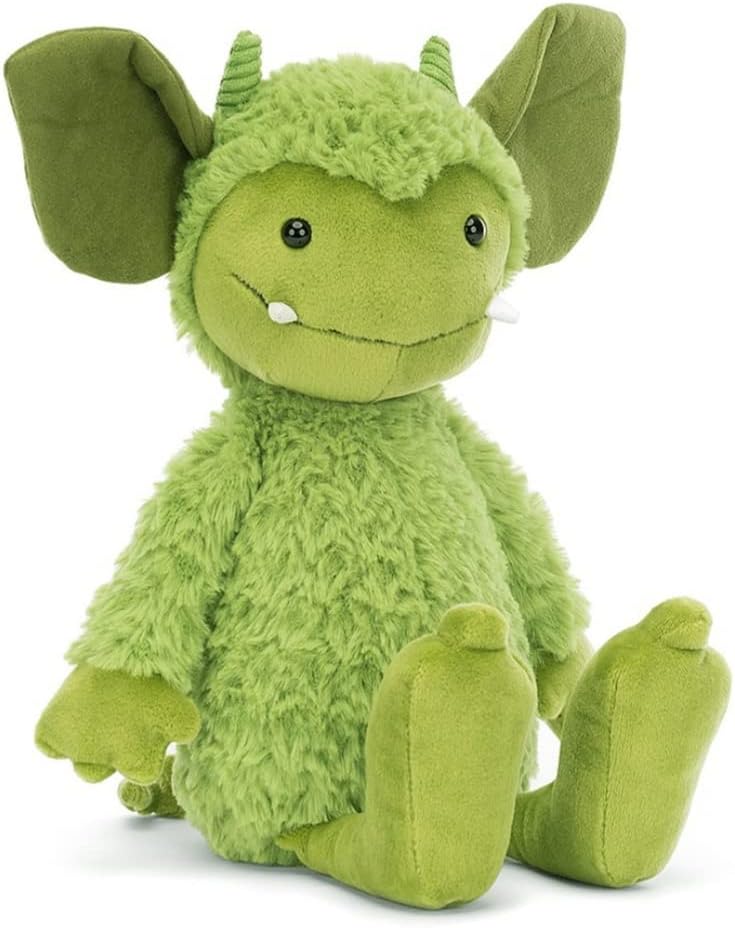 Jellycat Decoração de pelúcia colecionável Green Grizzo Gremlin