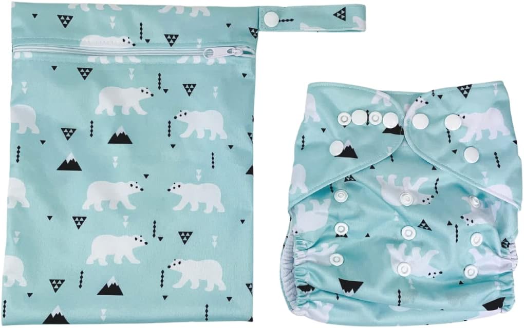 Alimos Fralda de natação bolsa impermeável lavável e reutilizável para bebê feliz