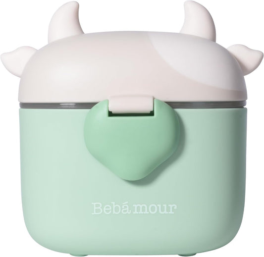 Bebamour dispensador de leite em pó para bebê, dispensador de fórmula para lanche de bebê, 230g de leite em pó, 450ml, verde claro