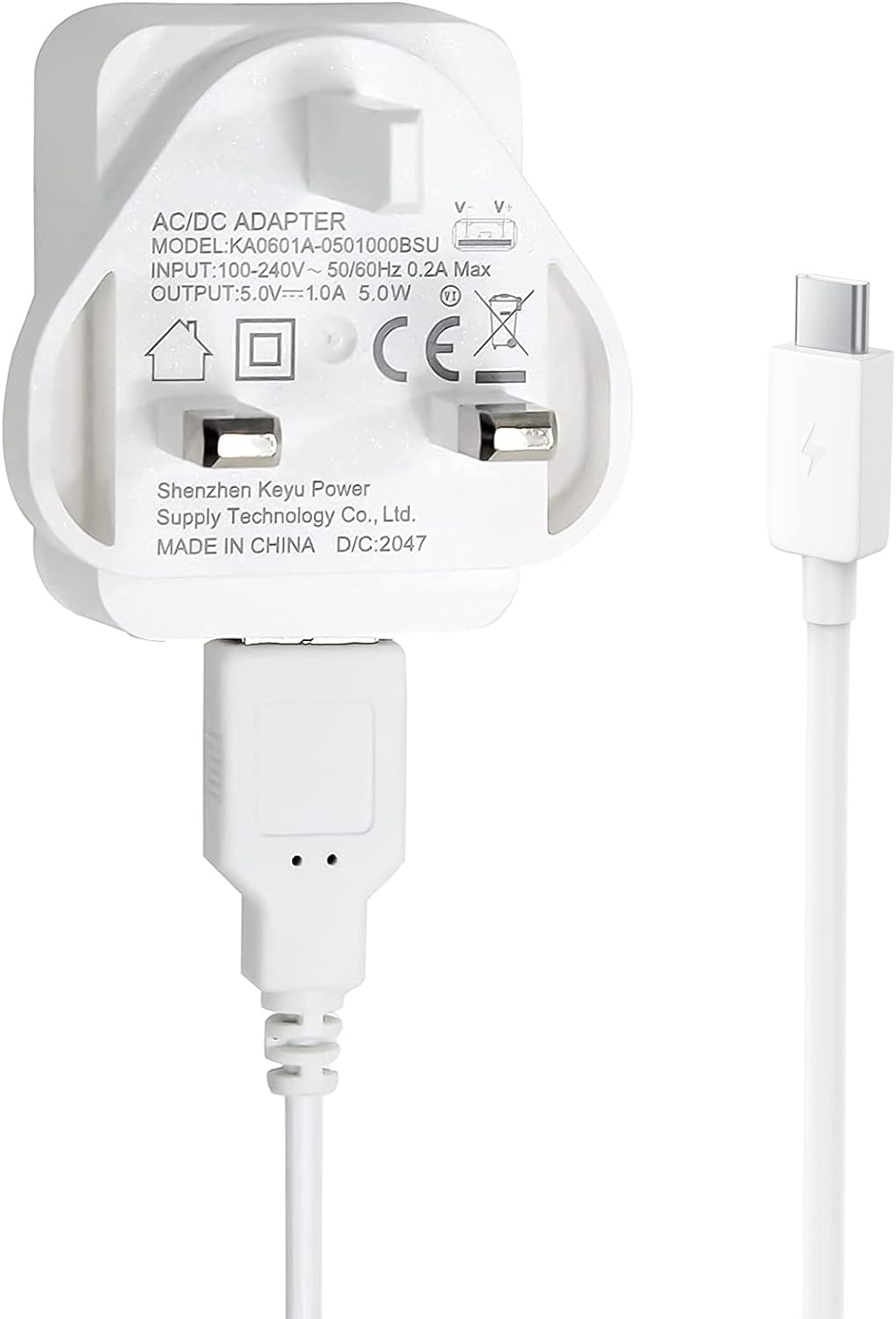 Dreamegg Adaptador de alimentação 5V, 1,0A para máquina de ruído branco D11 Dreamegg, máquina de som (branco)