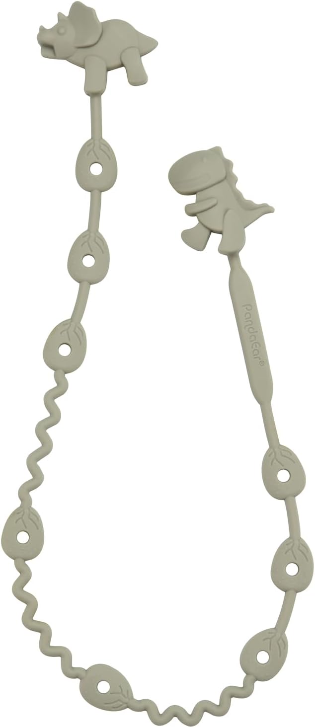 PandaEar Presilhas de silicone para brinquedos de bebê - Pacote com 5 unidades - Presilhas de segurança ajustáveis para chupeta e mordedor - Prendedores de silicone para mamadeiras, carrinhos de bebê, cadeiras de alimentação e berços.