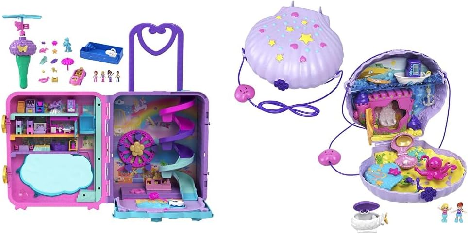 Polly Pocket Pollyville, Playset Resort Roll Away com Rodas Rolantes,