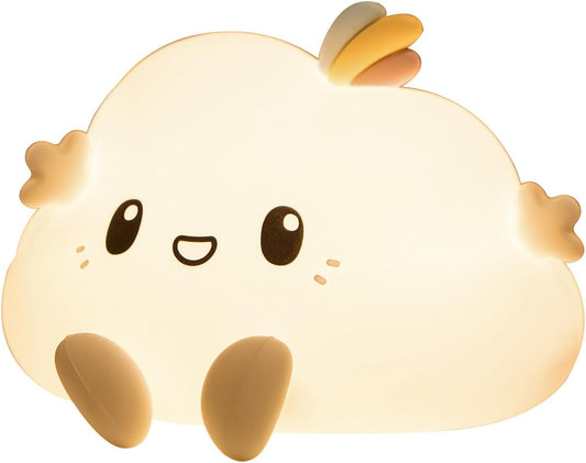 Groov-e Cuties - Olly Cloud - Luz nocturna LED que cambia de color con temporizador de 30/60 minutos - 7 colores - Toque para usar - Batería recargable de 12 horas o alimentación por USB - para bebés, niños pequeños y niños