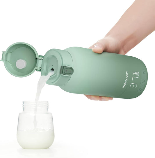 Momcozy Aquecedor de leite portátil para viagens, aquecimento rápido e bateria de longa duração, aquecedor de mamadeiras portátil com modos de aquecimento duplos para leite materno e água