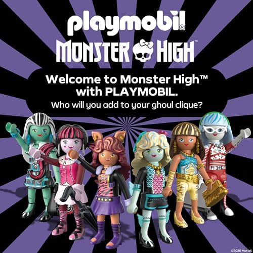 Playmobil | Monster High™ | Escritório da Bloodgood | Conjunto de Escritório com a Diretora Sem Cabeça, Mesa, Relíquias e Teias de Aranha que Brilham no Escuro | Para Fãs a Partir de 5 Anos | 72143