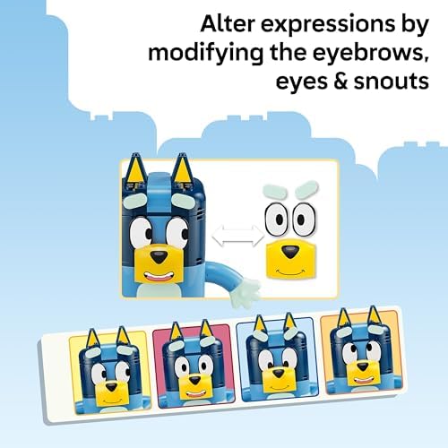 LEGO Bluey - Família Bluey Construída com Peças - Brinquedo Educativo com 4 Figuras com Expressões Mutáveis e Acessórios - Conjunto Montessori - Presente de Aniversário para Meninas e Meninos a partir de 5 Anos - 11217