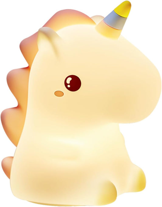 Groov-e Cuties - Unicornio arcoíris - Luz nocturna LED que cambia de color con temporizador de 30/60 minutos - 7 colores - Toque para usar - Batería recargable de 12 horas o alimentación por USB - para bebés, niños pequeños y niños