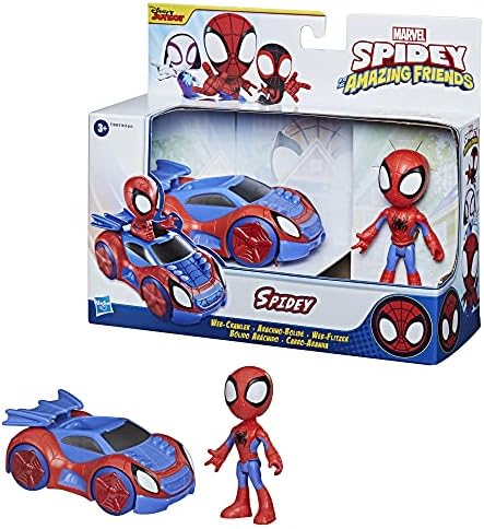 Hasbro Marvel F19405X2 Homem-Aranha e Seus Incríveis Amigos - Figura de Ação Marvel e Veículo Web Speedster, para Crianças a partir de 3 Anos, Sem