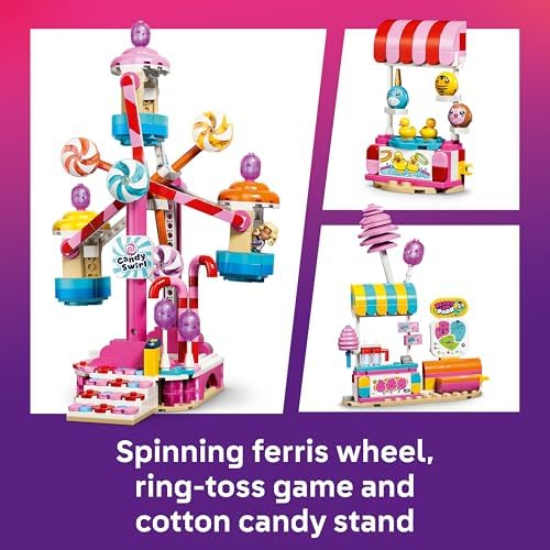LEGO Friends Roda Gigante de Doces e Cupcakes - Brinquedo Interativo com Jogos de Parque de Diversões, 3 Mini Bonecas e Acessórios - Presente de Aniversário para Meninas a partir de 7 Anos - 42700