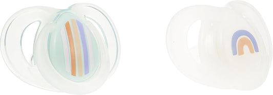 Tommee Tippee Night Time Glow in the Dark Dummies, design ortodôntico simétrico, silicone sem BPA, 6 a 18 meses, pacote de 2 manequins, sortidos